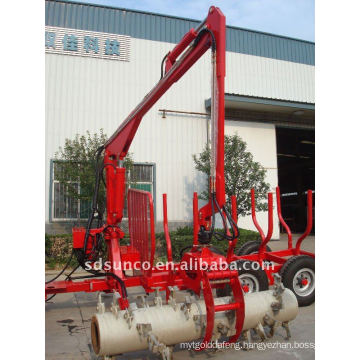 1 ton to 12 ton Log Loader with Crane ,Diesel Engine Wood Trailer with Crane